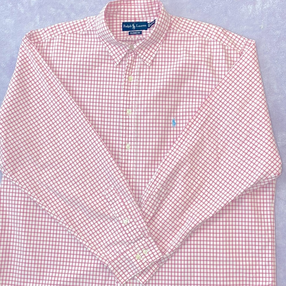 Polo by Ralph Lauren Pink and White Checkered Casual Button Down Shirt XXL